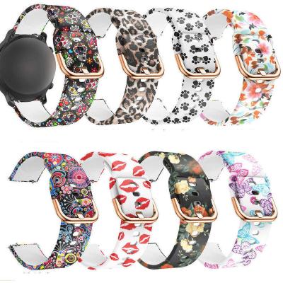 China Samsung Silicone Straps Various 20mm Soft Silicone Models Replacement Watch Bands Printed Straps Compatible For Samsung Galaxy Watch Active Bands 2 for sale