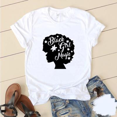 China Hot Selling Anti-Wrinkle Plus Size Custom Printing T-shirt Printed White Color Women's Top Graphic Tees For Women for sale