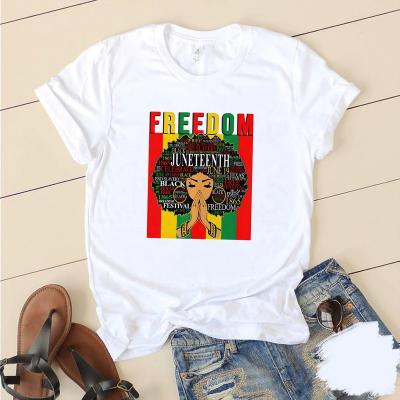 China Anti-Wrinkle Success Solid Color Cotton Melanin Queen Graphic T-shirt Women's Oversized T-Shirts for sale