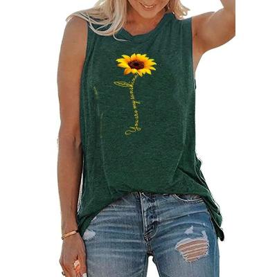 China High Quality Anti-wrinkle Vest For Women Teams Dress T-shirt Tank Grapic Tees Long Sun Female Flower Summer Tops for sale