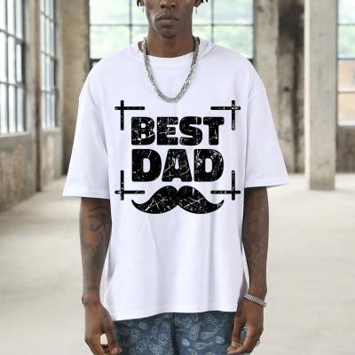 China Wholesale Custom Logo Men And Women Anti-Wrinkle 100% Cotton T-shirt Tops Short Sleeve Father's Day Super Dad Plus Size T-shirts for sale