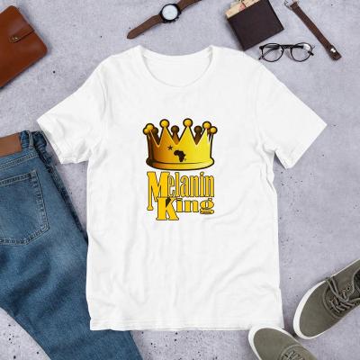 China Anti-Wrinkle Customize Logo Printed Breathable O-Neck Mens T-shirt Black King Printing Blank Custom T-Shirt for sale