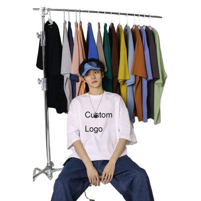 China Oversized Logo Printed T-shirt Women Cotton 100% 220 Grams High Quality Custom Made Men Viable Blank Plus Size T Shirts for sale