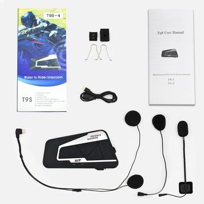 China New Arrival Waterproof Bluetooth Intercom T9S FM 1200m BT Interphone For Helmet Motorcycle Helmet Intercom Headset bluetooth intercom for sale