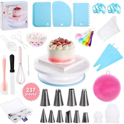 China Making Cake Hot Sale On Amazon 237 Pieces Cake Decorating Consumables Set For Beginners Ultimate Kitchen Pastry And Baking Supplies Set for sale