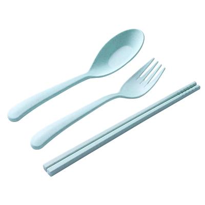 China Sustainable Reusable Biodegradable Wheat Straw Cutlery Camping Picnic Set from TablewareTravel for sale