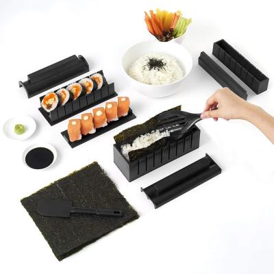 China Viable High Quality Plastic Manual Sushi Making Tool Kit with 5 Sushi Roll Molds and Cutters for sale