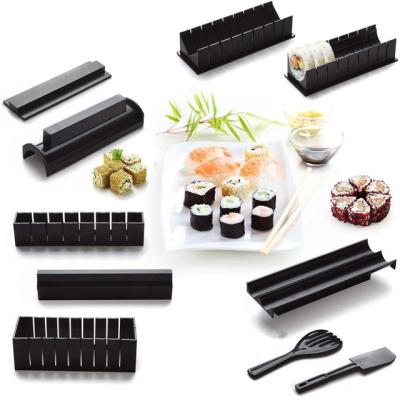 China Amazon Viable Hot Selling High Quality Plastic Manual Sushi Making Tool Kit with 5 Sushi Roll Molds for sale