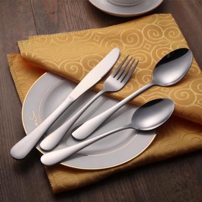 China Eco - Friendly Reusable Silver Metal Stainless Steel Cutlery Set Sustainable for sale