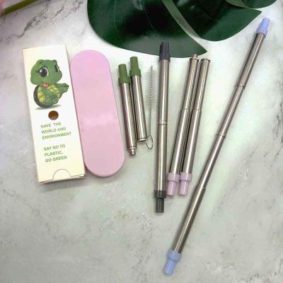 China Viable Factory Direct Supplier Telescopic Portable Drinking Straw Reusable for sale