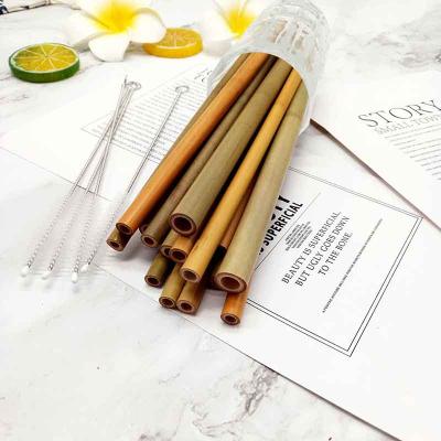 China Reusable Natural Green Bamboo Straw Biodegradable Bamboo Drinking Straw Viable Hot Sale for sale