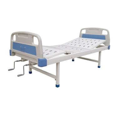 China Multifunction 2 Hospital Clinic ABS Headboard Hospital Bed Crank Manual Adjustable Hospital Bed for sale