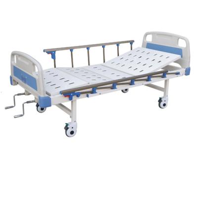 China Hospital Clinic ABS Headboard with Crank Manual Nursing Bed 2 Pulley Bed Hospital Bed Medical Home Hospital Bed Multifunctional for sale