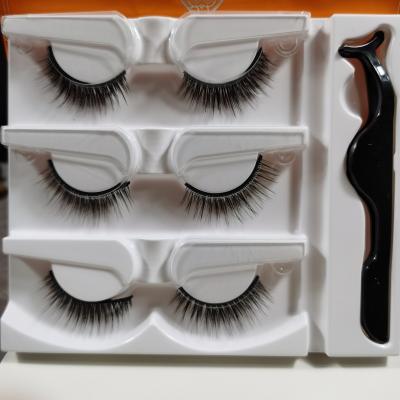 China High Quality Newly Designed Natural Long Set Of 3D Mink Hair False Eyelash Three Pairs for sale