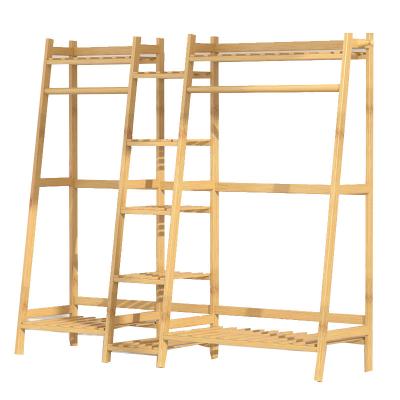 China Adjustable Solid Wooden Children's Bedroom Hanger Floor Rack (Hat Other) YMJ6 Drying Rack Household Room Rental Clothes Rack for sale