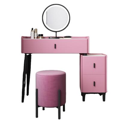 China Wholesale SZT09 Modern Metal Base Storage MDF Bedroom Tabletop Dressing Table With Mirror for sale