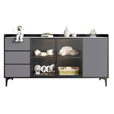 China Sideboard Cupboard Black Steel Base Wooden Sideboard (Latest Metal Other) CBG02 Popular Adjustable For Living Room for sale