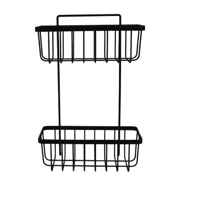 China Wall Mounted Type - 2 Tier Wire Metal Shower Caddy Bathroom Shelf Basket Wall Mounted Spa Tower for sale