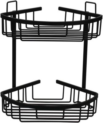 China Wall Mounted Type - 2 Tier Wire Metal Shower Corner Caddy Bathroom Shelf Wall Mounted Basket for sale