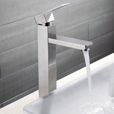 China Modern Single Handle Bathroom Faucet , Water Basin Stainless Steel Faucet For Bathroom for sale