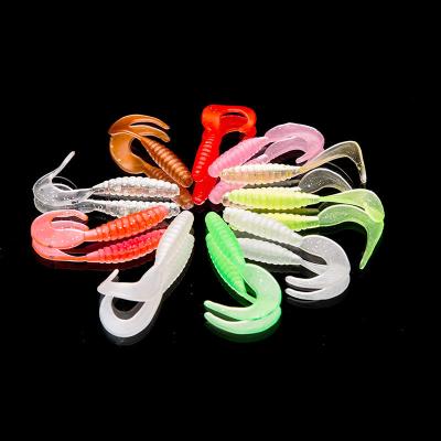 China Wholesale Rubber Single Tail Artificial Worm Lure Soft Bait Fishing Lure for sale