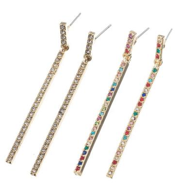 China Trendy Fashion Colorful CZ Diamond Crystal Alloy Metal Geometric Earring for sale