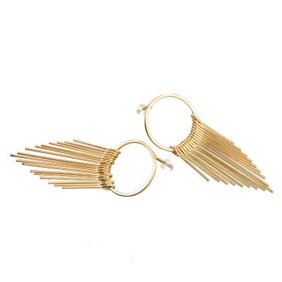 China Fashionable Simple New Style Gold Color Earring Tassel Jewelry For Women for sale