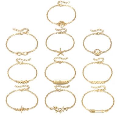 China Fashion Reach Customization Gold Handmade Adjustable Pendant Bracelet for sale