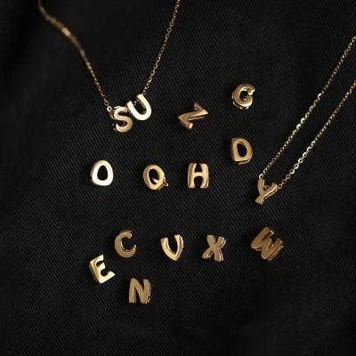 China OEM Romantic Custom Jewelry Making 14K Gold Plated 925 Sterling Silver Alphabet Letter Pendant Necklace Wholesale for sale