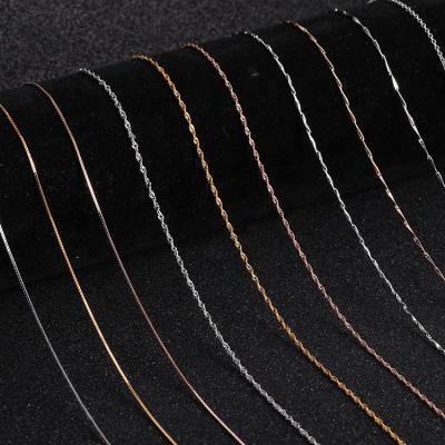 China Wholesale Bulk CLASSIC Women Men Customized Sterling Silver Classic Box Twist Curb Link Jewelry Gold Wave Cross Chain for sale