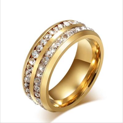 China OEM / ODM Luxury Luxury Pave Setting Stainless Steel Diamond Jewelry Rings for sale