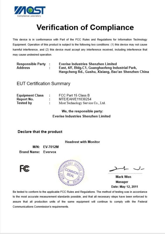 FCC - Everise Industries (SZ) Limited.