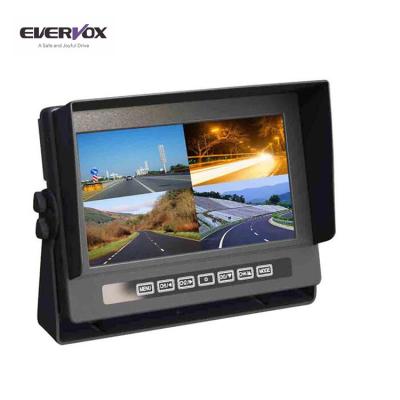 China Split Screen 7 Inch Waterproof Car Monitor With 4 Way Video Display for sale