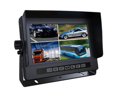 China 7 Inch 4CH Quad Screen Car Rear View High Quality Waterproof Monitor For Heavy Duty Truck 185*74.1*134mm for sale