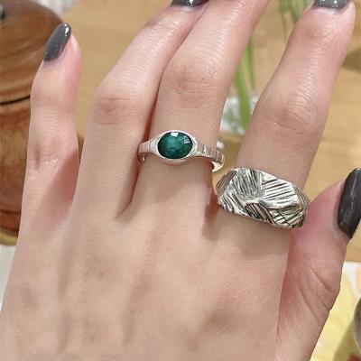 China FASHIONABLE Luxury Irregular Shape Geometry Diamond Green Gemstone Gemstone Jewelry OEM ODM Charm Gemstone Jewelry Rings for sale