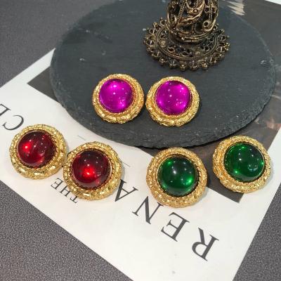 China JIU CLASSIC New OEM ODM Trend 18K Gold Plated Round Stud Earring Clips 925 Sterling Silver Pin Fashion Jewelry for sale