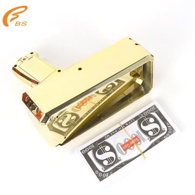 China Superb Cash Money Shooter Toy Gun Gold Dollar Slingshot Toy Game Wedding Party Festival Electronic Club Accessory for sale