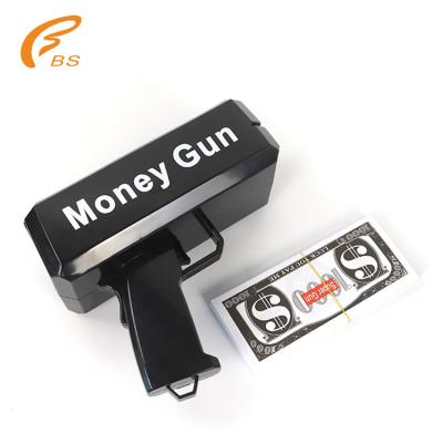 China Custom Wedding Logo Paper Electronic Super Cash Cannon Shooter Money Gun Electronic Toy Festival Club Accessory Black For Party for sale