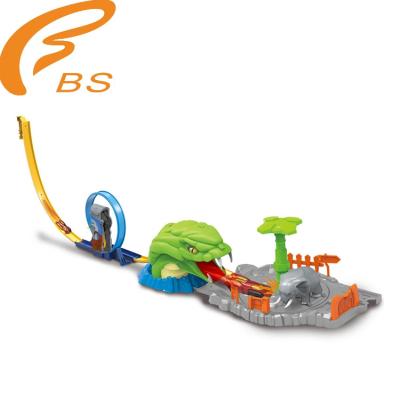 China Slot Toy Hot Wheel Kid Diy Roller Coaster Model Light Slot Race Car Spinning Track Toy With Track for sale