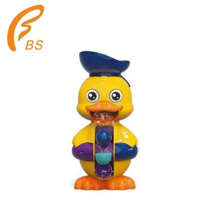 China Duck Educational Bathtub Windmill Water Sprinkler Bathroom Fun Spinning Toy Baby Water Bath Toy for sale