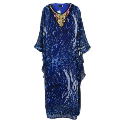 China Long Sleeve kitenge robe designs plus size luxury African maxi print satin kimono casual long robe for wome african robes with headwraps for sale