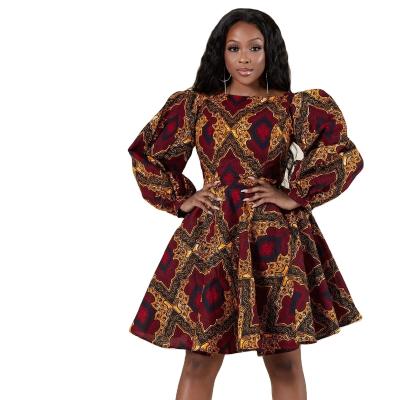 China wholesale Anti-wrinkle clothes traditional African print fabric dress dashiki suit a line african print ladies clothing women for sale