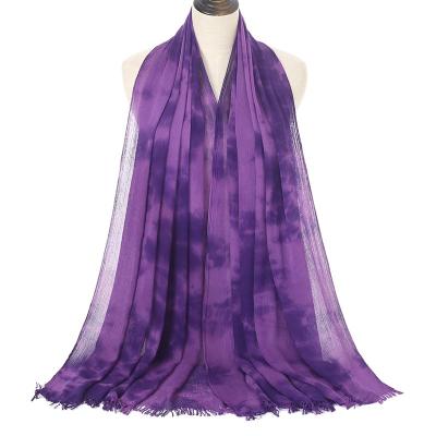 China Manufacturer high quality tie die cotton tie die cotton muslim scarves hijab women 80*190cm for sale