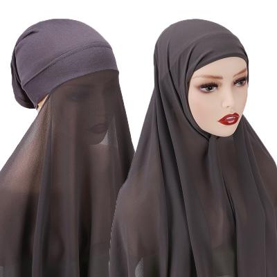 China Manufacturer high quality wholesale chiffon inner hijab with tank top hijab instant chiffon for sale