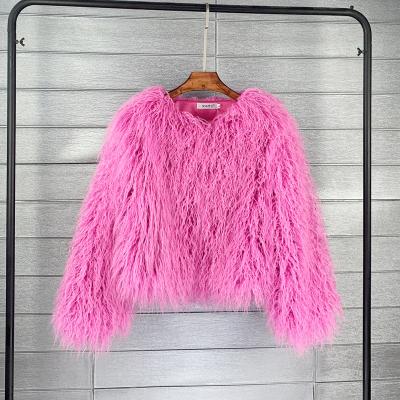 China Luxury Plus Size Women's Beach Fur Coat Pure Wool Women's Breathable Bubble Faux Fur Coats Breathable Coats Size Color for sale