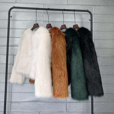 China Wholesale custom viable plus size faux fox fur coat crop fur coats for ladies winter coat for sale