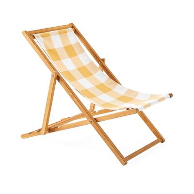 China Folding Wooden Deck Chair/Easy Carry Beach Lounger Folding Sun Recliner Chair Manufacturer Foldable Sun Lounger for sale