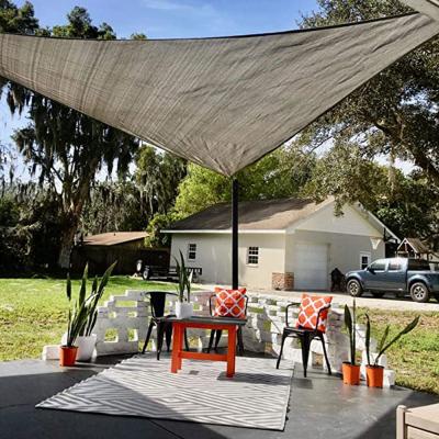 China Outdoor Location Heavy Duty Outdoor Netting, Retractable Canopy Tent Sunshade Triangle 16' X 16' 3*4 Gray Cloth Sun Shade Sails/ for sale