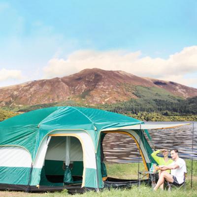 China Diagonal Tether Type 2021 Customized Wholesale And Luxury Wind Resistant Outdoor People Big 8 10 12 Hiking Glamping Family Camping Tents For Sale for sale