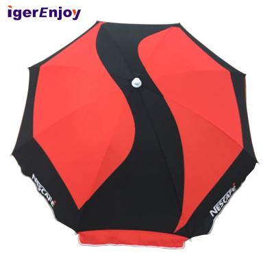 China Outdoor Furniture Two Color Beach Umbrella Parasol For Advertising China Double Layers Bargain UV Protective Frame for sale